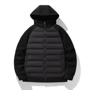 Manteau à capuche athlétique en tricot patchwork pour l'extérieur 2026, style unisexe pour couple, doudoune légère - Product Image 1