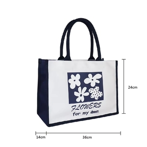 Customized Eco-Friendly Recyclable <b>Canvas</b> Long Handle Travel Tote <b>Bag</b> with <b>Large</b> Capacity Pockets - Product Image 3