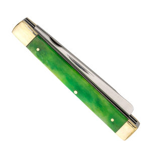 شفرة قلم كلاسيكي من الفولاذ المقاوم للصدأ وشفرة ملعقة من مادة Cupronickel معززات من الراتينج الأخضر مقبض دبابيس نحاسية سكين طبيب - Product Image 3