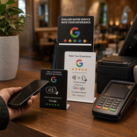 حامل بطاقات NFC لمراجعات جوجل من SXNFC، مقاوم للماء، تردد 13.56 ميجاهرتز، مناسب لـ Instagram/Facebook/Yelp/Tripadvisor للمطاعم