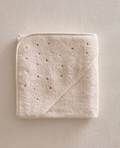 Nouvelle <span class=keywords><strong>serviette</strong></span> de bain multi-couleurs bébé brodé coeurs motif bébé <span class=keywords><strong>serviette</strong></span> coton bio bébé <span class=keywords><strong>serviette</strong></span> à capuche - Product Image 6