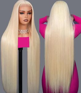Perruque en cheveux humains 40 pouces, blonde 613, avec dentelle frontale HD transparente, longue, ondulée, entièrement en dentelle, pré-épilée, avec baby hair, vente en gros - Product Image 1