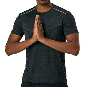 เสื้อยืดวิ่งออกกำลังกายแบบสั้น แขนสั้น พิมพ์ลายแบบซับลิเมชั่น คุณภาพสูง แห้งเร็ว ผลิตจากโพลีเอสเตอร์ 100% สำหรับผู้ชาย ออกแบบได้ตามต้องการ - Product Image 4