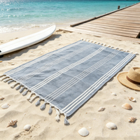 Wholesale Custom 100% Cotton Quick-drying Eco-Friendly Sand Free Striped Turkish Luxury Beach Bath Towels for Adult & Child Use