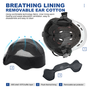 <span class=keywords><strong>Casque</strong></span> mobile de <span class=keywords><strong>planche</strong></span> <span class=keywords><strong>à</strong></span> <span class=keywords><strong>neige</strong></span> Abs + EPS très efficace avec amorti et absorption des chocs pour les sports d'hiver - Product Image 6