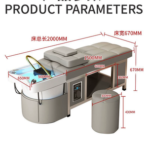 Lujosa Cama de Masaje Moderna con Lavabo de Cerámica Personalizado, Multifunción, para Terapia Capilar con Ciclo de Agua y Spa - Product Image 6