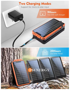 Banco de Energía Solar Más Vendido en la Tienda en Línea, Cargador Solar de <span class=keywords><strong>26800</strong></span> mAh con 4 Paneles Solares y Linterna LED - Product Image 2