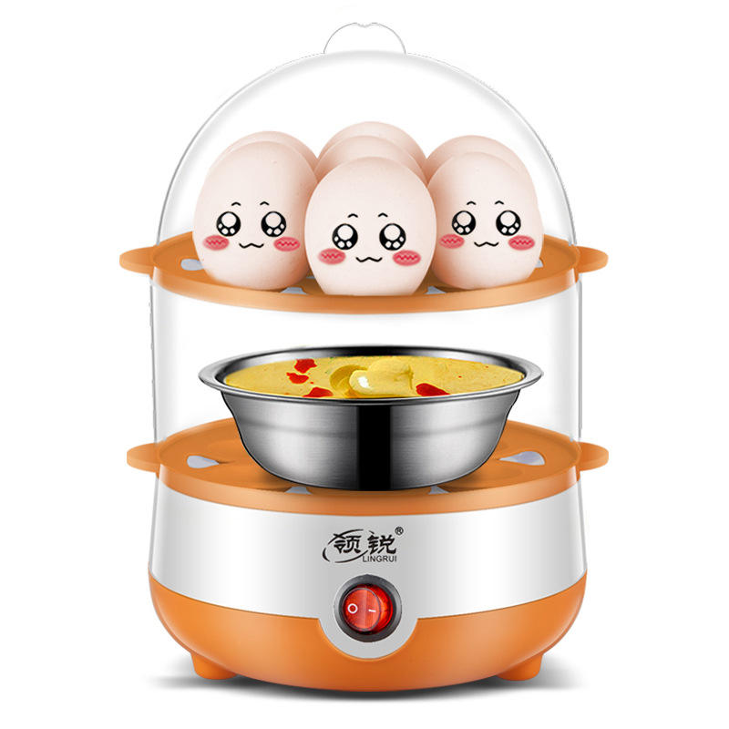 ชามนึ่งสองชั้นสีส้ม