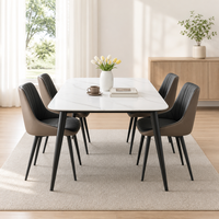 Table à manger en pierre frittée de jade gris/blanc italien, imperméable, écologique, sans formaldéhyde, lisse, mobilier de salle à manger