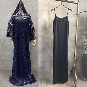 <span class=keywords><strong>Robe</strong></span> longue traditionnelle africaine pour femmes, à manches longues, en dentelle, pour mariage et fête, tenue Abaya musulmane, robes africaines - Product Image 3