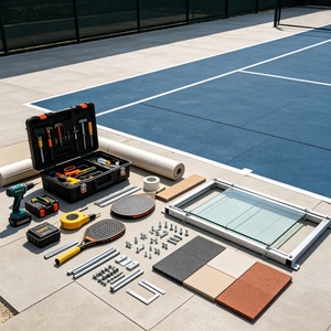 Revêtement de sol en caoutchouc polymère Inolp Original Factory Wholesale pour terrains de pickleball et de badminton en extérieur, prix des dalles de sol sportives. - Product Image 5