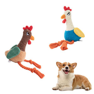 Jouet à mâcher pour chien en tissu double couche écologique à motif animalier, avec sonnette, bruit froissé et corde en coton pour l'entraînement et le jeu de traction - Product Image 1