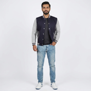FINER THREADS Men's Tactical Varsity Jacket Waterproof Breathable Winter Bomber Plus Size <b>Covered</b> <b>Button</b> Closure - Product Image 1