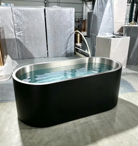 Baignoire de récupération sportive extérieure ovale en acier inoxydable 304 avec robinet, finition haut de gamme personnalisée, capacité 90 gallons, pour 2 personnes - Product Image 4