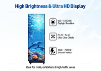 Écran d'affichage LED d'intérieur GOB P2.5 Affichage numérique LED pour la publicité Mur vidéo LED portable avec roues pour magasin d'exposition