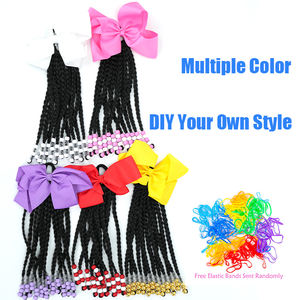 Extension <span class=keywords><strong>de</strong></span> Cheveux Tressés en <span class=keywords><strong>Queue</strong></span> <span class=keywords><strong>de</strong></span> <span class=keywords><strong>Cheval</strong></span> pour Enfant <span class=keywords><strong>Postiche</strong></span> Synthétique <span class=keywords><strong>avec</strong></span> Nœuds Perruques Pince <span class=keywords><strong>Élastique</strong></span> pour Filles Bébés Cadeau pour Enfants - Product Image 5