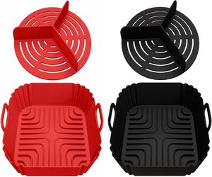 Rivestimenti Quadrati in Silicone per <span class=keywords><strong>Friggitrice</strong></span> <span class=keywords><strong>ad</strong></span> <span class=keywords><strong>Aria</strong></span> con Divisorio Rotondo per 3 Gusti, Cestello in Silicone Riutilizzabile, <span class=keywords><strong>Accessori</strong></span> per <span class=keywords><strong>Friggitrice</strong></span> <span class=keywords><strong>ad</strong></span> <span class=keywords><strong>Aria</strong></span> - Product Image 1