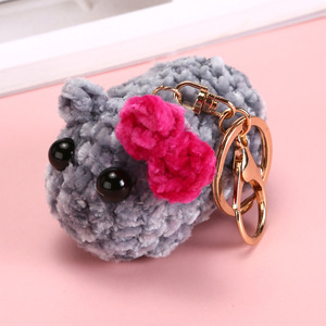 Handmade số lượng lớn làm sẵn dệt kim buồn âm nhạc <span class=keywords><strong>hamster</strong></span> Keychain Mặt dây chuyền đồ chơi sang trọng mà squeak - Product Image 6
