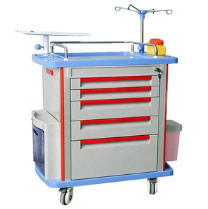 Ziekenhuis <span class=keywords><strong>Abs</strong></span> Plastic Geneeskunde Crash Winkelwagen Emergency <span class=keywords><strong>Trolley</strong></span> Medische Emergency Kar Met Iv Pole - Product Image 6