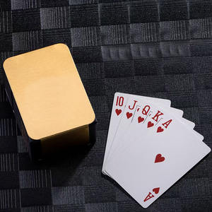 Cartes à jouer <span class=keywords><strong>en</strong></span> papier imperméable Durable de haute qualité pour ensemble de petites briques d'or 2 boîtes par ensemble <span class=keywords><strong>en</strong></span> gros avec emballage extérieur - Product Image 3