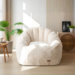 Sofá moderno de tela de pana, bolsa de <span class=keywords><strong>soja</strong></span>, sofá perezoso con reposabrazos de felpa, cómodo cojín de suelo - Product Image 1