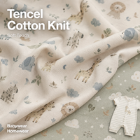 Tela de Jersey de Algodón y Lyocell Estampada Personalizada, Textil de Punto Ligero y Suave para Trajes de Recién Nacido y Artículos Esenciales de Guardería, por Rollo