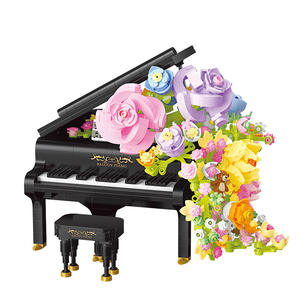 Music Towers – blocs de construction pour <span class=keywords><strong>guitare</strong></span> et ukulélé, cadeau romantique pour filles avec lumières et fleurs, plus de 800 pièces - Product Image 5