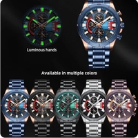 CURREN-Montres-bracelets à quartz tendance 8401, horloge lumineuse noire, bracelet en acier inoxydable pour hommes, montres chronographes de sport décontractées pour hommes