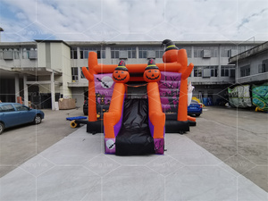 Halloween Đảng Thương Mại Lớn PVC Trẻ Em <span class=keywords><strong>Inflatable</strong></span> Bí Ngô Nhà Bị Trả Lại Nhảy Lâu Đài Combo Trượt - Product Image 5