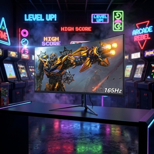 Moniteur PC à écran plat incurvé ODM 34 pouces 2k/4K 165HZ/144Hz/120Hz LCD sans cadre 3440*1440 21:9 Écran large pour jeux vidéo Rohs - Product Image 6
