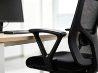 Accoudoir de chaise de bureau triangulaire noir creux en PU, support en plastique PP durable, pièces de rechange pour chaise de bureau pivotante ou chaise de travail informatique