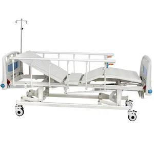 HM313 เตียงพยาบาลแบบแมนนวล เตียงแพทย์สามฟังก์ชั่นสําหรับคลินิกและโรงพยาบาล การออกแบบข้อเหวี่ยง