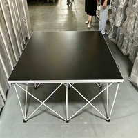 Scène pliante portable en aluminium durable avec palier et structure en treillis, avec jupe noire, à vendre