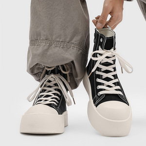 Men Canvas Shoes 2026 New Spring Trendy Versatile Thick Sole Sports Casual Big Toe <b>High</b> <b>Top</b> <b>Sneakers</b> - Product Image 1