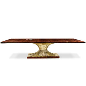 Tavoli <span class=keywords><strong>da</strong></span> <span class=keywords><strong>pranzo</strong></span> con Base <span class=keywords><strong>in</strong></span> ottone impiallacciatura <span class=keywords><strong>di</strong></span> <span class=keywords><strong>noce</strong></span> rettangolare <span class=keywords><strong>di</strong></span> lusso <span class=keywords><strong>in</strong></span> stile italiano - Product Image 2