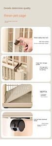 Jaula para perros de Perrera de plástico duradero portátil de alta calidad con bloqueo de resina de rueda Universal móvil para aerolínea interior - Product Image 6