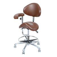 Tabouret en forme de selle pour hommes et femmes, chaise dentaires ergonomique en cuir Pu, pivotante et ajustable