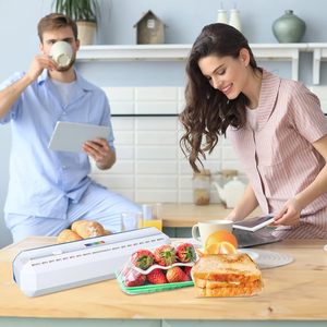 Plastic Wrap Dispenser with Slide <b>Cutter</b>, Reusable Cling Film Dispenser, Multifunctional Kitchen Organizer for Cling Wrap - Product Image 3