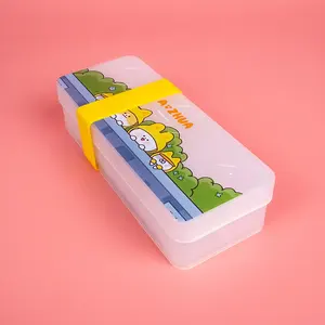 Bunte hochwertige Kunststoff Custom Design Bleistift Box Fall für Studenten