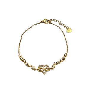 Fashion Charm <b>Bracelet</b> 316L Stainless Steel PVD Gold Plating Heart <b>Infinity</b> Design Women's Jewelry - Product Image 1