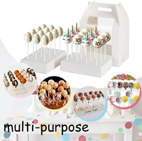 XJH portatile torta Pop scatola di imballaggio bianco torta Pop supporto 18 fori con finestra trasparente piccola scatola per lecca-lecca