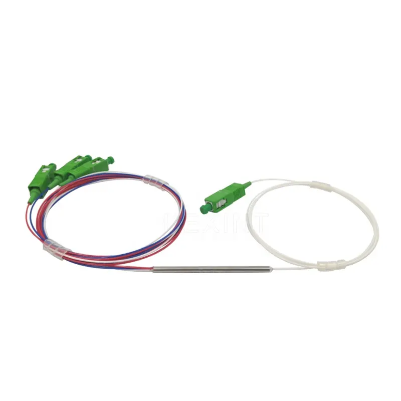 KEXINT-Mini divisor de fibra óptica WDM, acoplador de baja polarización 1x3 SC APC 0,9 FBT