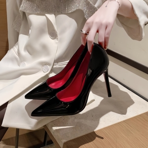 Nuove <span class=keywords><strong>Scarpe</strong></span> con <span class=keywords><strong>Tacco</strong></span> Alto da Donna, in Pelle Semplice, Suola Rossa, Comode e Alla Moda, Tacchi Sottili - Product Image 2