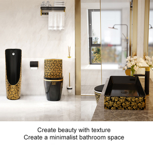Toilettes en Toile <span class=keywords><strong>de</strong></span> céramique noire et <span class=keywords><strong>argent</strong></span>ée, vente directe <span class=keywords><strong>d</strong></span>'usine, toilettes en une pièce, Commode - Product Image 6