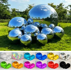 Silver Mirror Ball Inflatable Big Shiny Balls Giant Disco Party Balloon Christmas Event Decor Reflective PVC Large Mirror Sphere