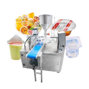 ORME Strawberry Jam Juice Filler <strong>Small</strong> Automatic Ice Cream <strong>Cone</strong> Yogurt Cup Rotary Fill Pack Machine - Product Image 3
