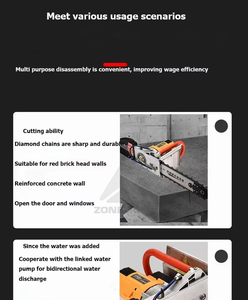 Durevole taglio di profondità potente proprio attraverso il muro. Sega per calcestruzzo a catena diamantata di qualità - Product Image 3