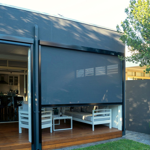 Store banne motorisé rétractable pour terrasse extérieure, intégré au mur, avec fermeture éclair électrique, vente directe fabricant chinois - Product Image 1
