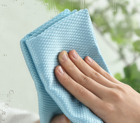 Chiffon de nettoyage en microfibre, sans peluches, nettoie rapidement les fenêtres, les lunettes, les pare-brise, les miroirs et l'acier inoxydable, bleu