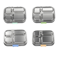 Bestseller RVS Lunchbox, Magnetronbestendig, Kerstcadeau voor Kinderen, Rechthoekig, Sushi-opbergdoos, Verwarmbaar